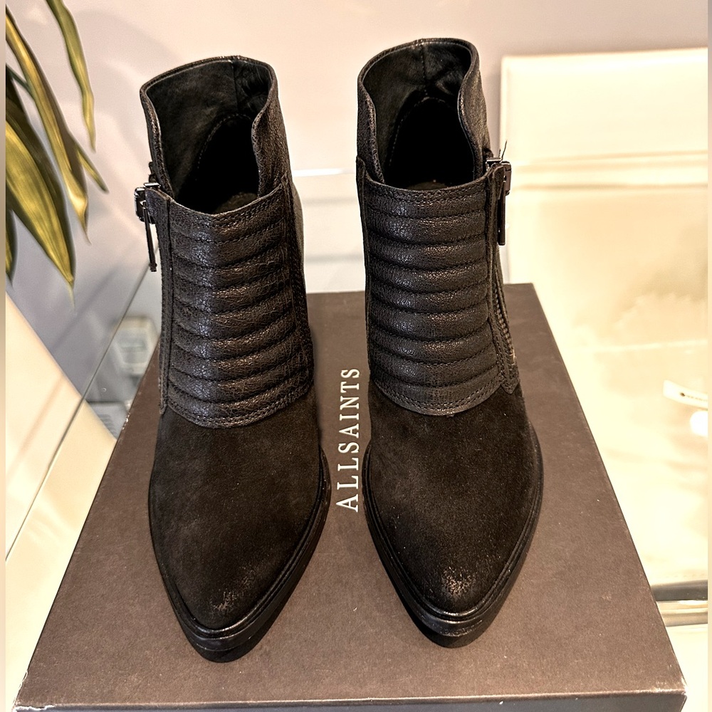 All SAINTS Suede Pointed Toe with Side Zip closure